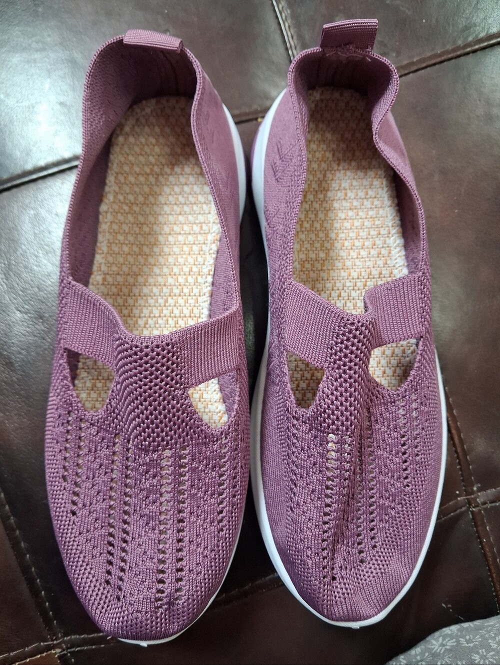 Comfort Knit Slip-On Walking Shoes in Dusty Plum - Picture 6 of 6